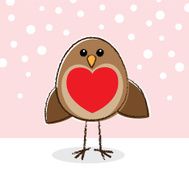 Robin with Red Heart Breast N2