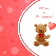 Valentine&#039;s day illustration with cute teddy bear N3
