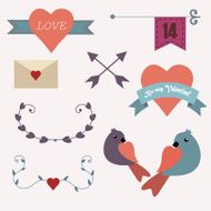 Happy Valentines day design elements vector set
