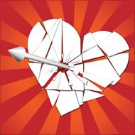 broken heart pierced by an arrow