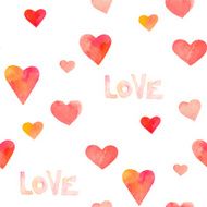 Watercolor hearts seamless pattern N7
