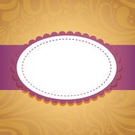 Vintage invitation postcard on splash curve background