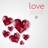 Red diamond hearts on Valentine day Vector illustration N2