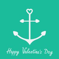 Anchor with shapes of heart Happy Valentines Day card N2