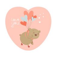 Valentine&#039;s Day Card with Bear
