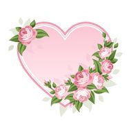 Heart and roses Vector illustration