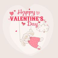 Happy Valentine&#039;s Day Card - Bunny Theme