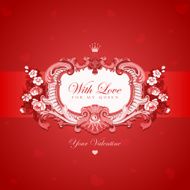 Valentine's day greeting card vintage vector design template
