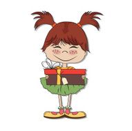 young girl with gift N27