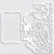 3d Vector floral composition card Paper cut peel Flowers N2