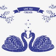 Swans silhouette