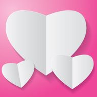 Paper Heart on pink background N2