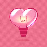 vector heart bulb on valentines day