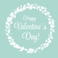 Vector St Valentine Day&#039;s Greeting Card in Retro Style Design N7