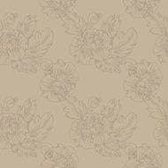 Brown Monochrome Flowers seamless Pattern