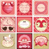 Beautiful label set for Valentine&#039;s day