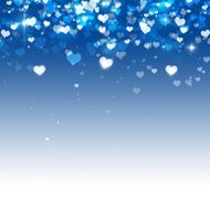 Many Hearts on Blue Background