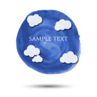 clouds on watercolor template