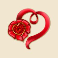 Hearts from ribbon Valentine&#039;s day background N6