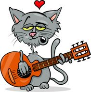 Cat in love cartoon illustration N2