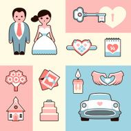 Wedding flat illustrations set N2