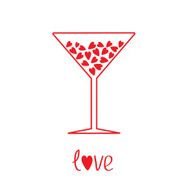 Martini glass with hearts inside Card