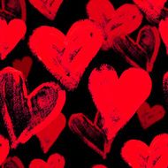 Seamless watercolor background with hearts
