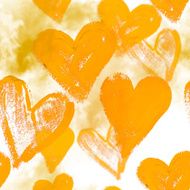 Seamless watercolor background with hearts N2