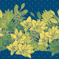 Seamless floral background with bird N6