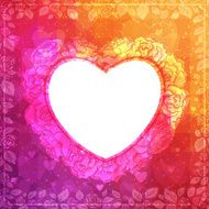 Valentine Day card with rose frame