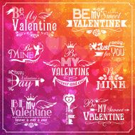 Set of Valentines Day typographic elements