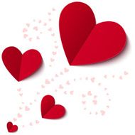 Heart from paper Valentines day card N17