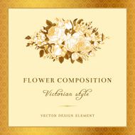 Vector vintage luxury wedding postcard in Victorian style N2