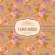 Postcard or background with vintage roses N2