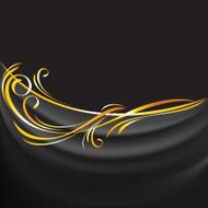 Dark fabric drapes on black background