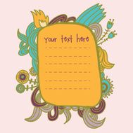 Flowers background Cartoon vector card N2