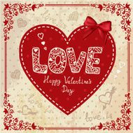 Vintage Card with Heart N14