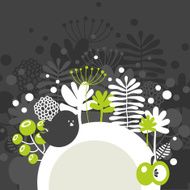 Half round banner with spring nature N2