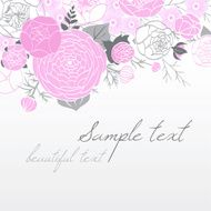 Card with modern flower composition Pink