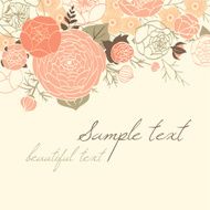 Card with modern flower composition Beige