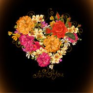 Valentine floral heart