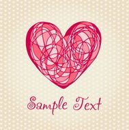 Romantic hand drawn background with heart N2