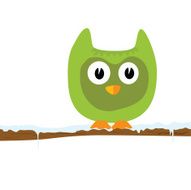 funny green animal on a branch vector illustration
