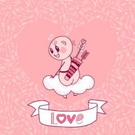 Valentine&#039;s Day card with a cute Cupid