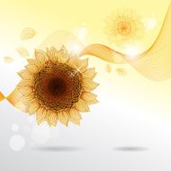 Yellow sunflowers Vector flower element for design N3