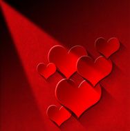 Red Hearts on Velvet Wall