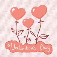 vector heart flowers background N3