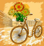 bicycle and sunflowers
