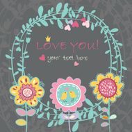 Floral Love background Vector illustration N5