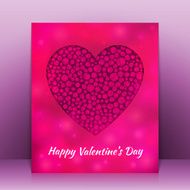 Valentine&#039;s Day greeting card with blurred heart Vector background